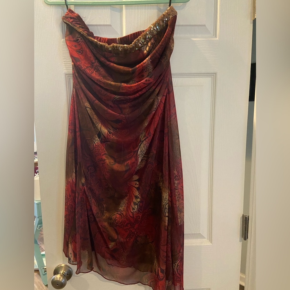 Torrid early 2000 burgandy floral dress
